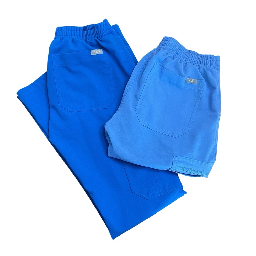 Figs Scrub Pants XXS Yola Skinny‎ Scrub Pants Set of 2 Royal Blue & Cecil Blue